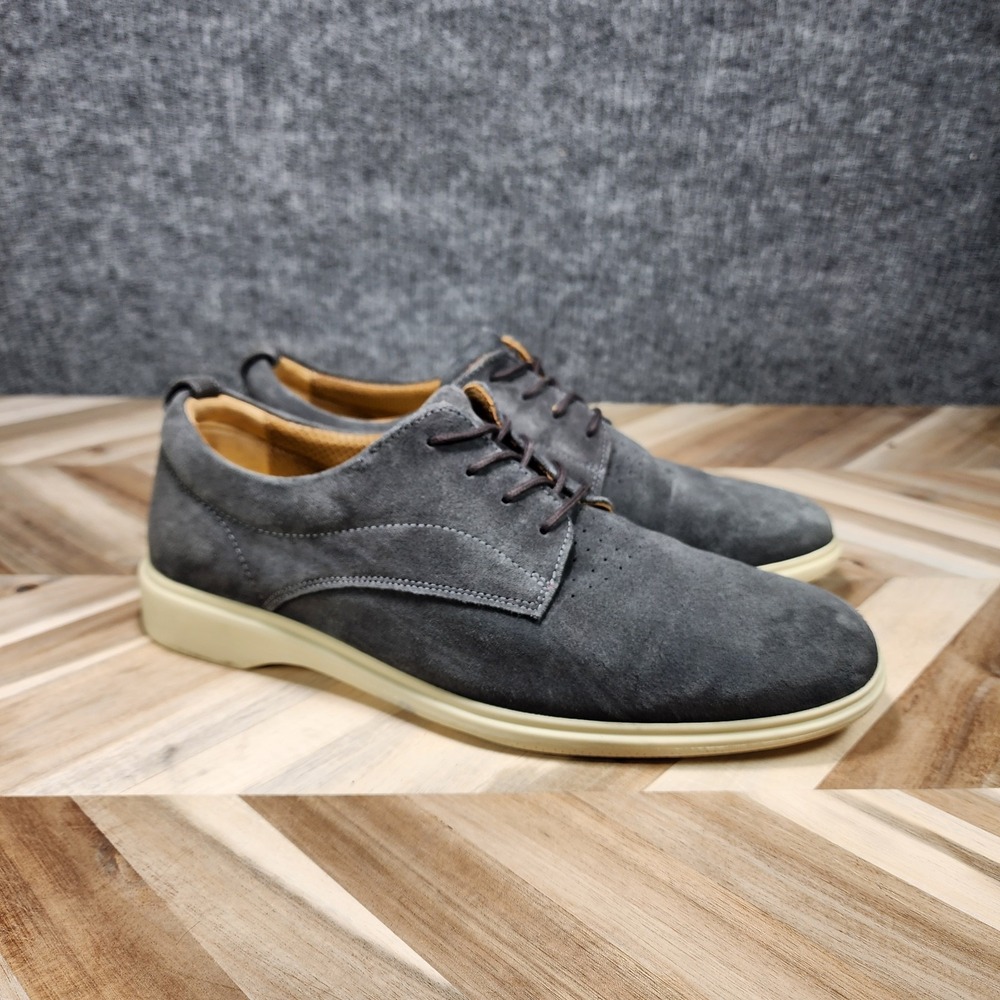 Amberjack The Original Hybrid Mens 10.5 Dress Shoes Carbon Gray Suede Oxford